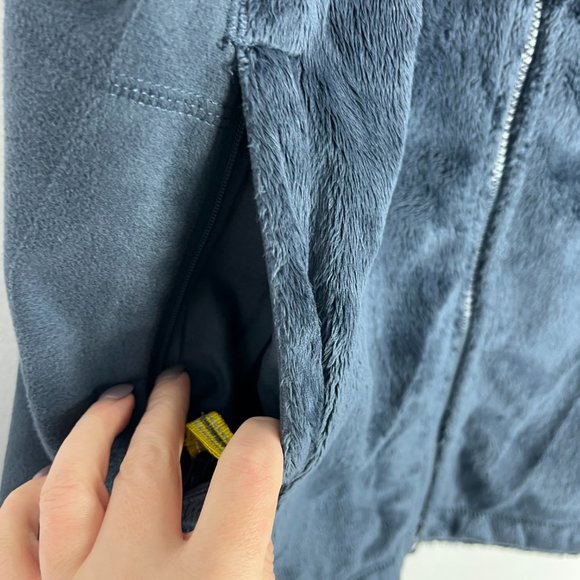 L.L. Bean Luxe Fleece Long Vest Blue Soft Size Medium M Misses EUC D2231 - Picture 5 of 15